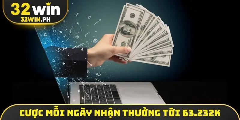 Cược mỗi ngày nhận thưởng tới 63.232k