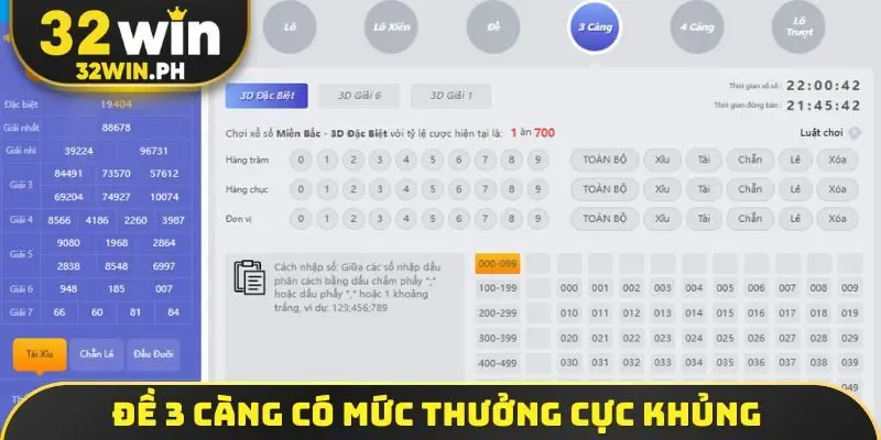 Đề 3 càng có mức thưởng cực khủng