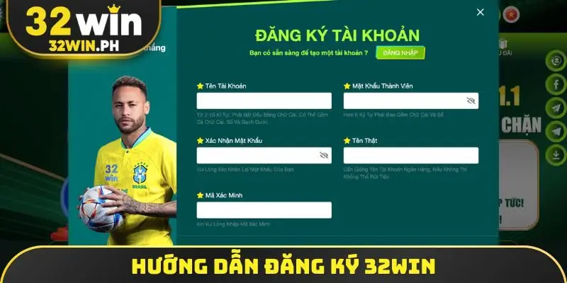 Hướng dẫn đăng ký 32win
