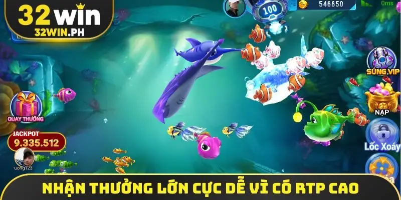 Nhận thưởng lớn cực dễ vì có RTP cao