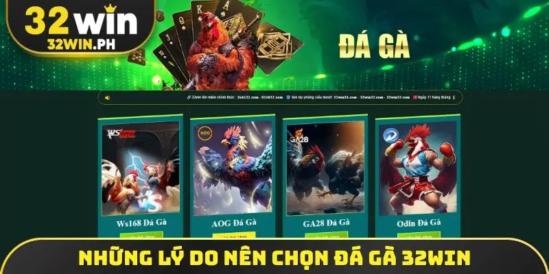 Những lý do nên chọn đá gà 32win
