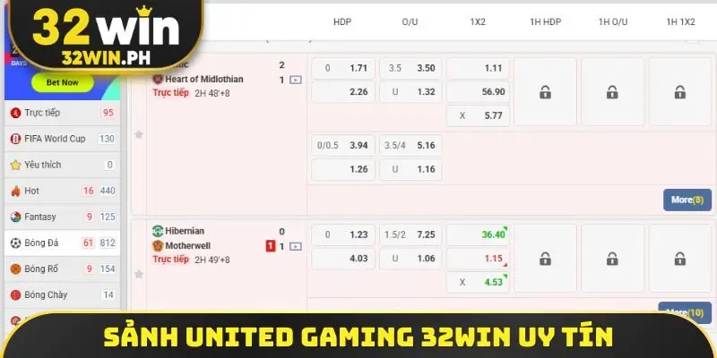 Sảnh United Gaming 32WIN uy tín