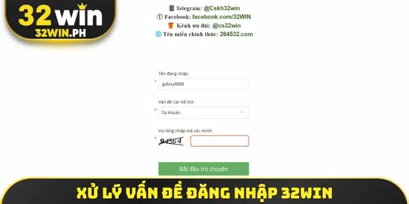 Xử lý vấn đề đăng nhập 32WIN